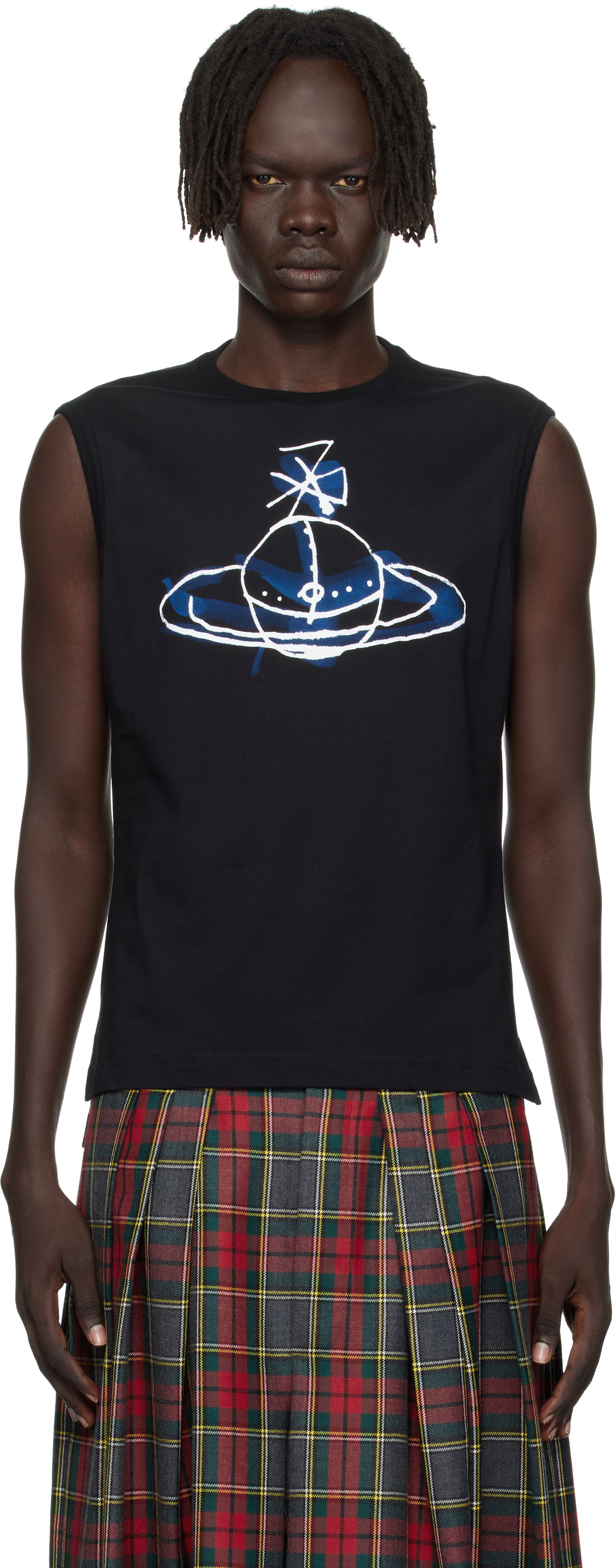 Tielko Vivienne Westwood Vivienne Westwood Drawn Orb Sleeveless T-Shirt Čierna | 2G01000A-J001M-, 0