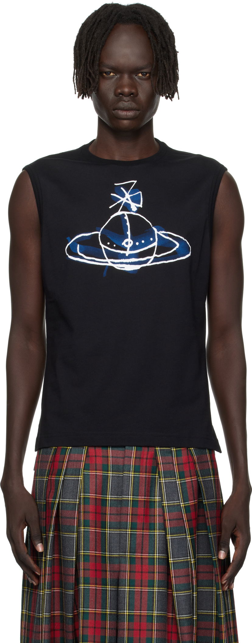 Tielko Vivienne Westwood Vivienne Westwood Drawn Orb Sleeveless T-Shirt Čierna | 2G01000A-J001M-