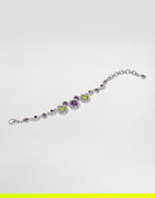Dolce & Gabbana Eleganza 18K White Gold Bracelet with Amethysts, Peridots, and Sapphires