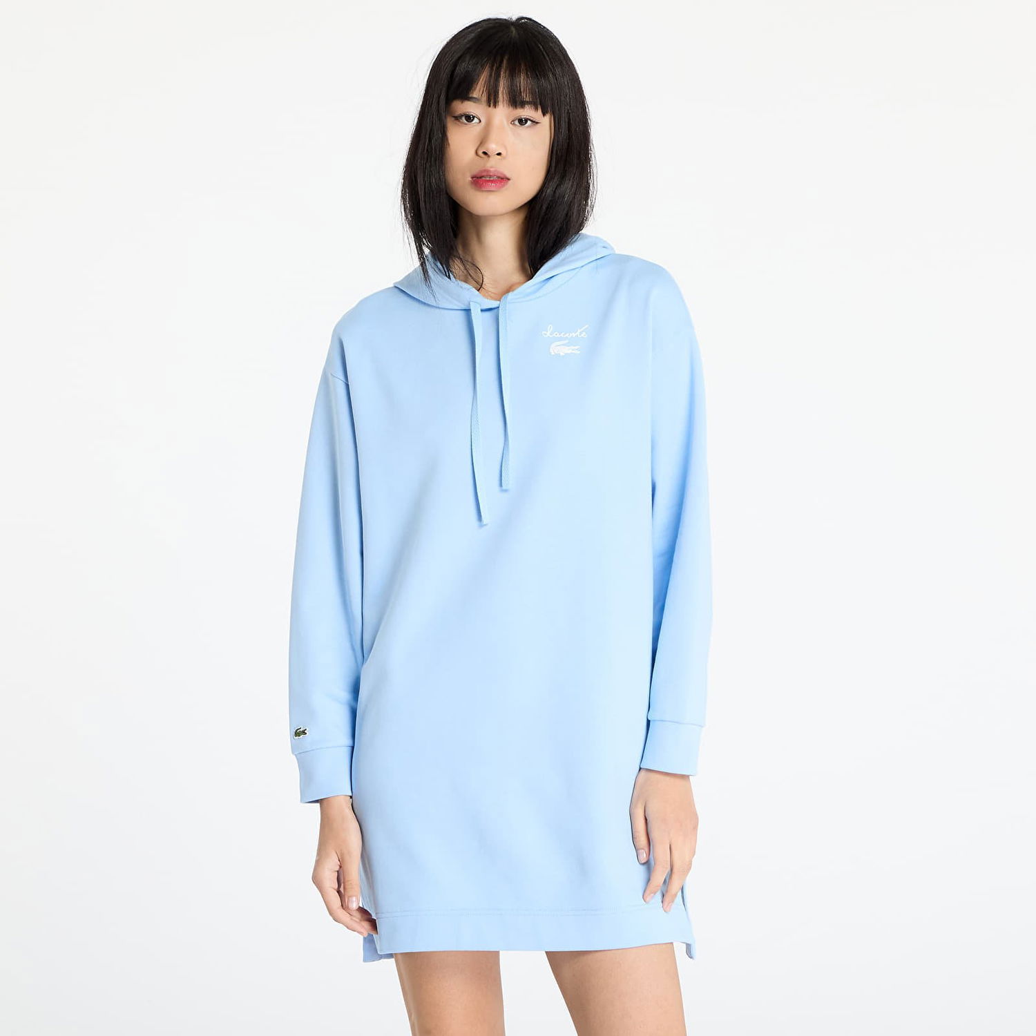Mikina Lacoste Oversized Fleece Sweatshirt Dress Modrá | EF2664 HBP, 0