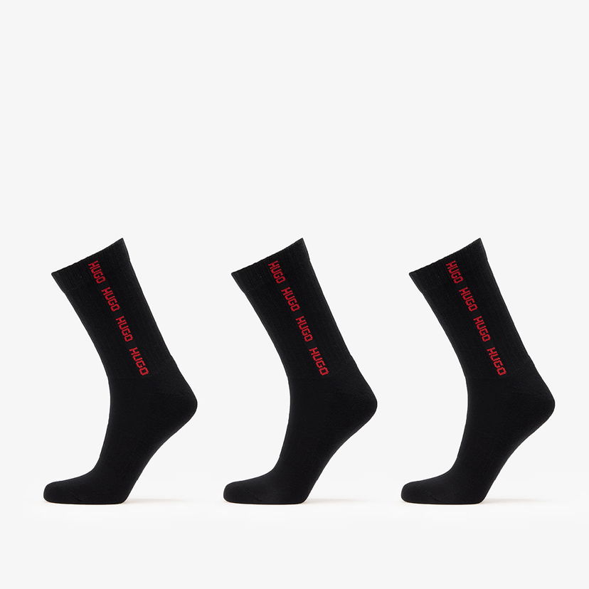 Spodná bielizeň a ponožky BOSS Hugo 3-Pack Qs Rib Tape Md Black Čierna | 50543076-001