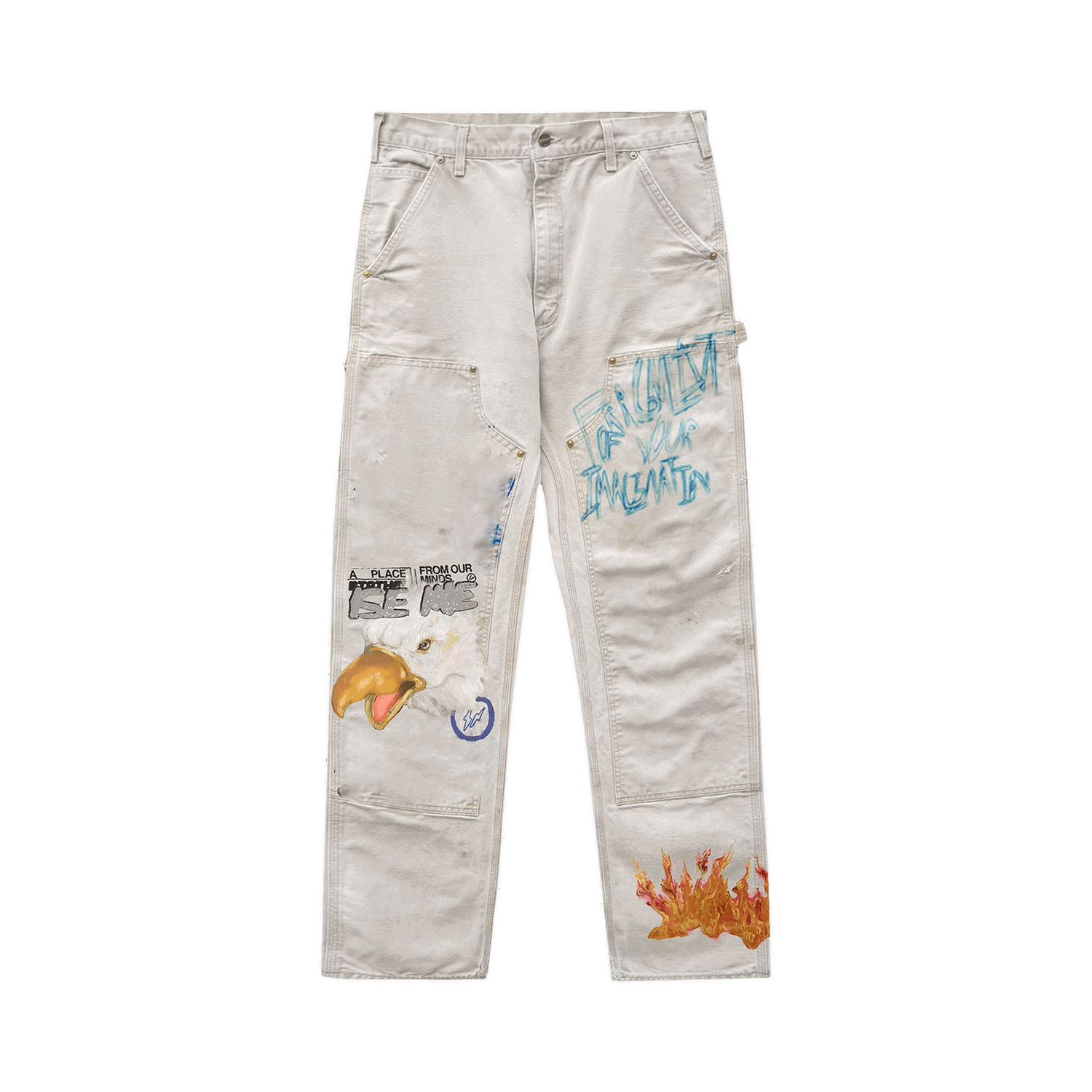 Nohavice Cactus Jack by Travis Scott Fragment x Painters Imagination Pant Biela | CJFR BP09 WHIT, 0