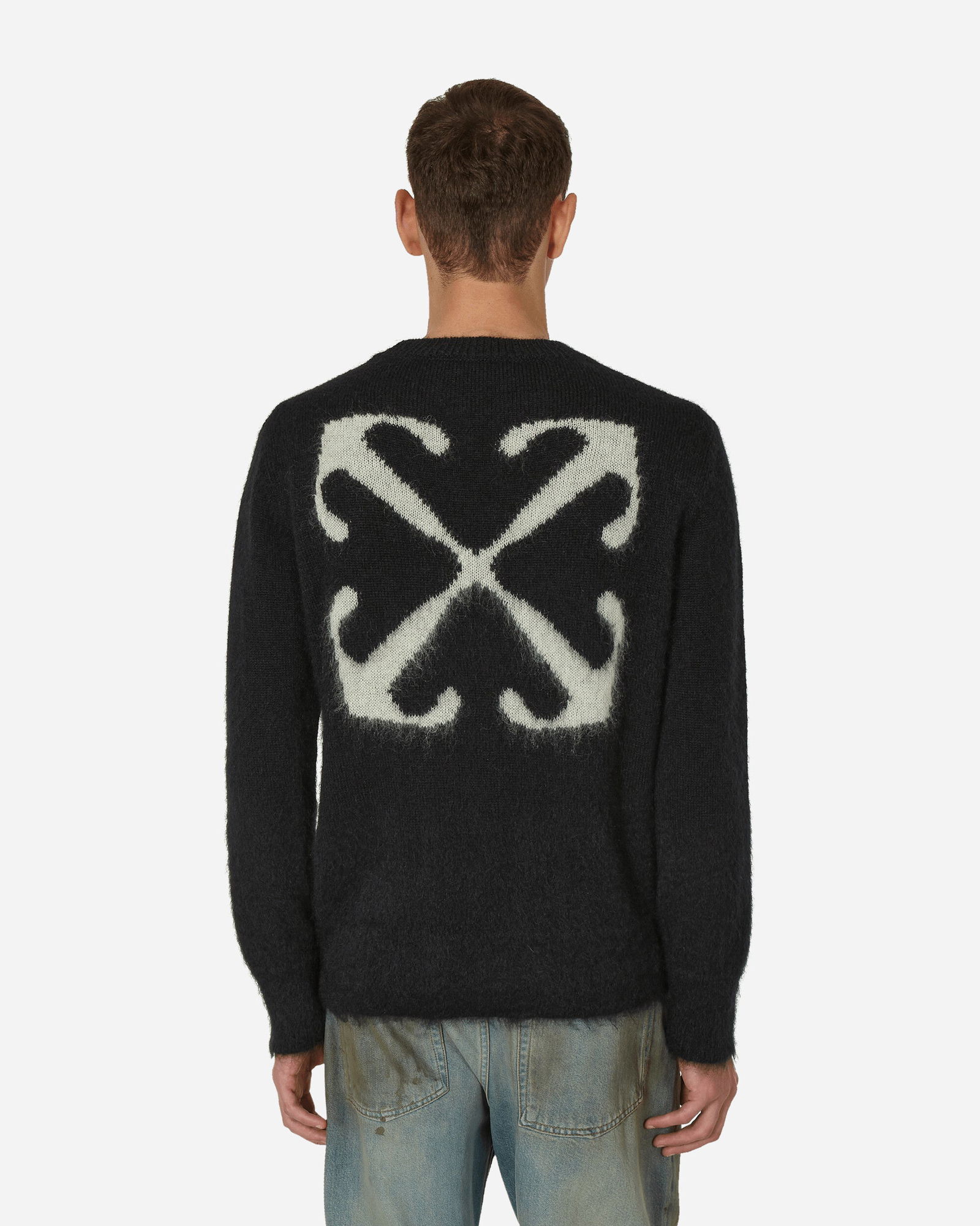 Mohair Arrow Knit Crewneck Sweater