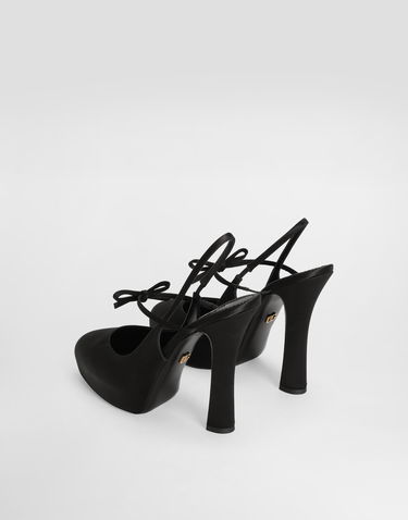 Doplnky Dolce & Gabbana Dolce & Gabbana Satin Slingbacks with Bow Detail Čierna | CG0930AE5478B956, 2