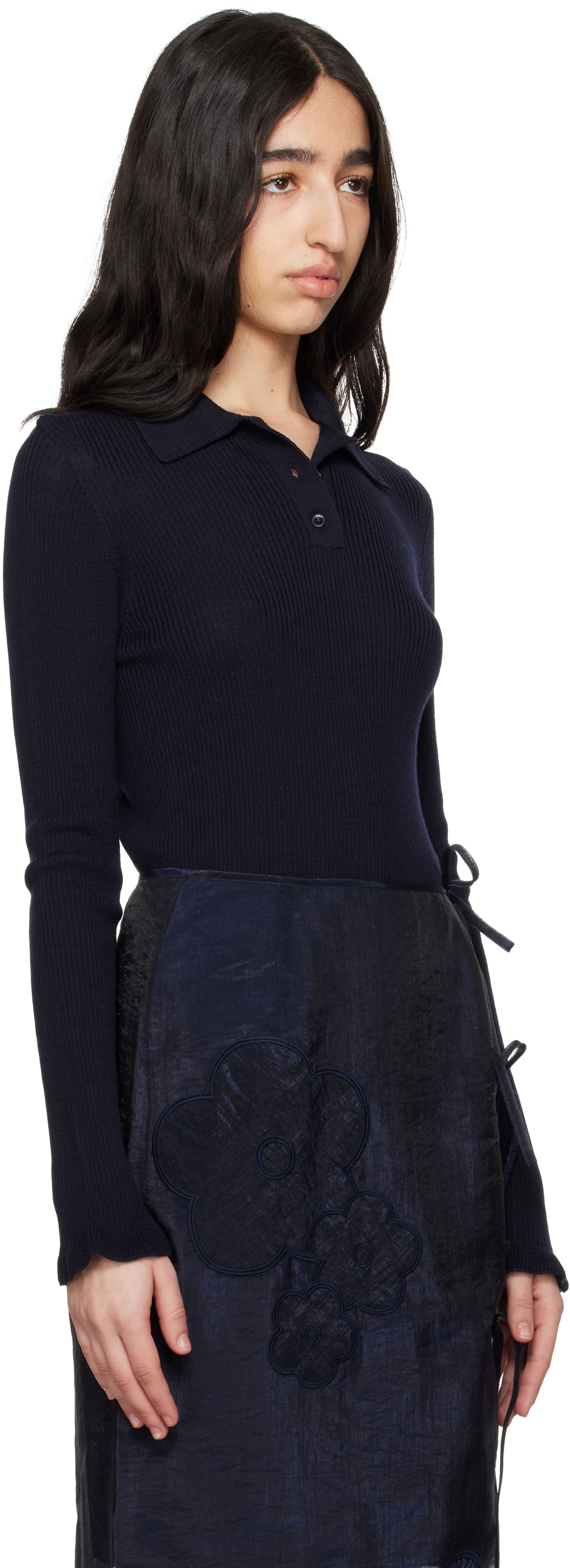 Sukňa Cecilie Bahnsen Cecilie Bahnsen Oda Pola Knit Top Navy | 1.25KNI50007 ODA TOP, 1