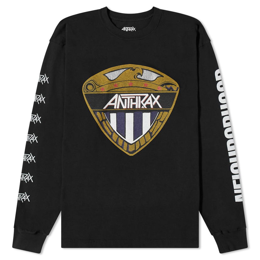 Tričko Neighborhood Long Sleeve Anthrax Shield T-Shirt Čierna | 232PCNH-LT02S-BLK