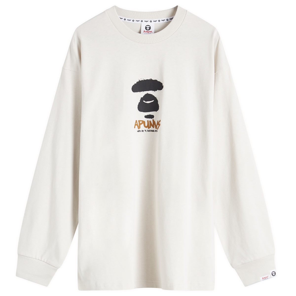 Tričko AAPE by A Bathing Ape AAPE Graffiti Long Sleeve T-Shirt Béžová | AAPLTM1560XXNGYR, 0