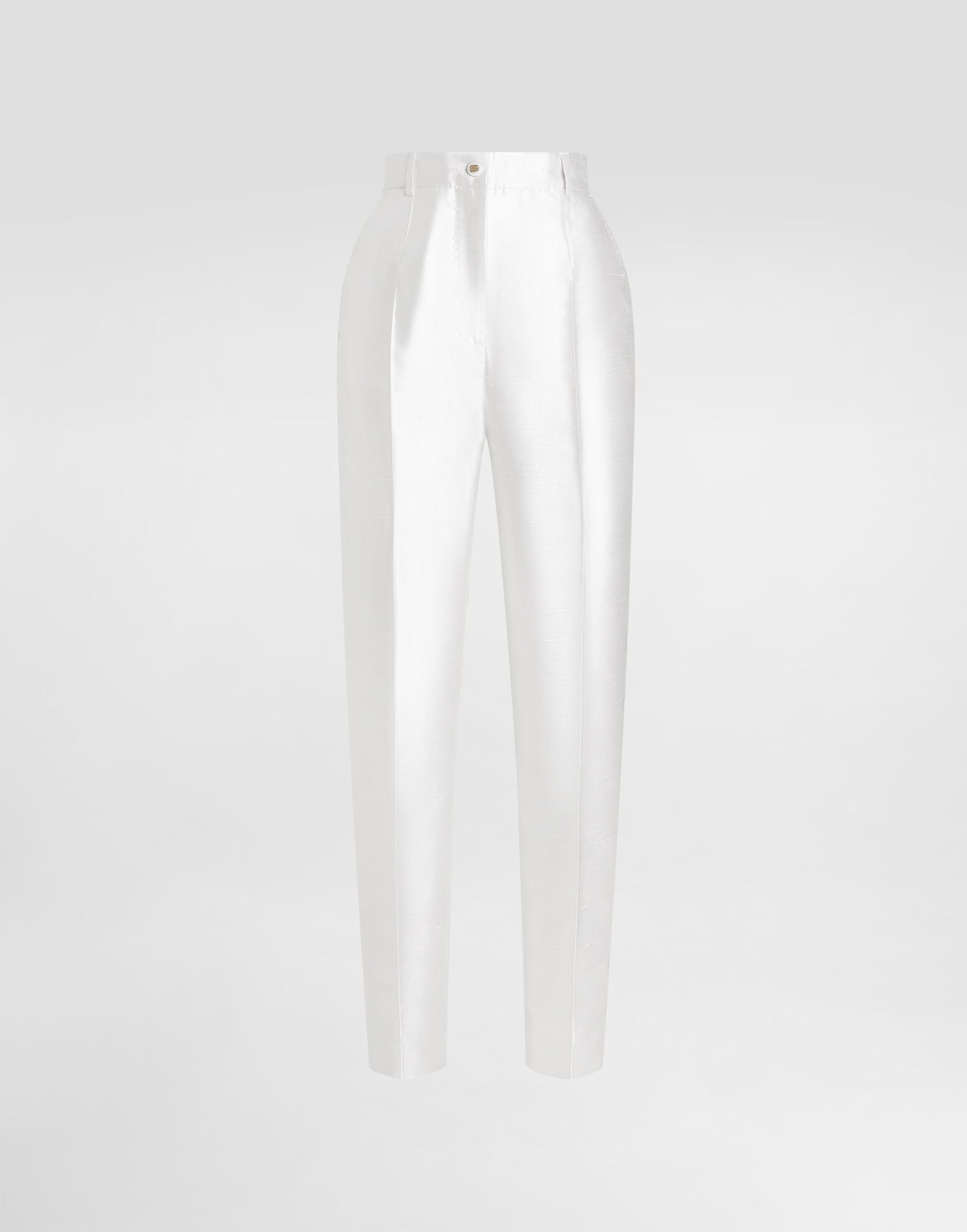 Nohavice Dolce & Gabbana Dolce & Gabbana Silk Trousers Biela | FTAM2TFU108W0001, 0