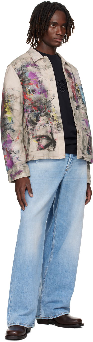 Bunda Acne Studios Acne Studios Trompe L'Oeil Print Denim Jacket Béžová | B90859-, 3