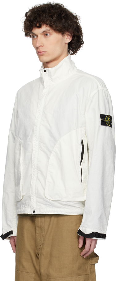 Vetrovka Stone Island Stone Island Organic Look Nylon Panama-TC Jacket Biela | K1S15 4100067 S0069, 3