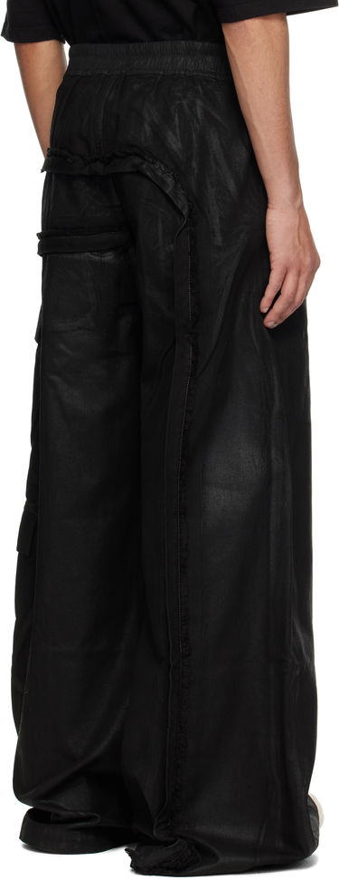 Cargo nohavice Rick Owens Rick Owens DRKSHDW Hollywood Imbalanced Double Cargo Jumbo Belas Denim Cargo Pants Čierna | DU01E3375 DCF, 2