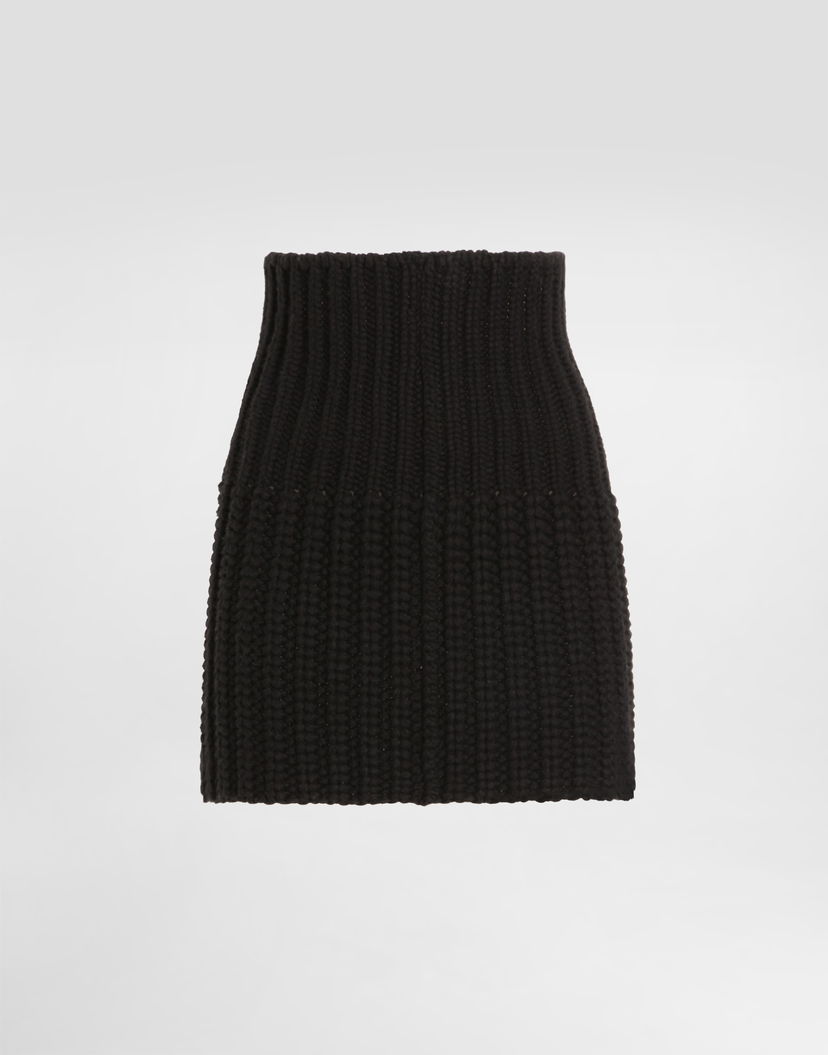 Šál Dolce & Gabbana Dolce & Gabbana Wool and Cashmere Knit Neck Warmer Čierna | FXO30TJBME2N0000