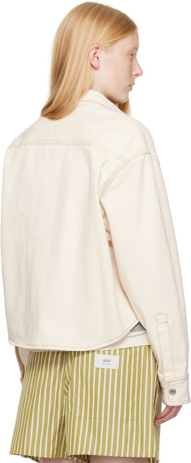 Košeľa AMI AMI Paris Ami de Coeur Cropped Denim Shirt Biela | FSH168.DE0039, 2
