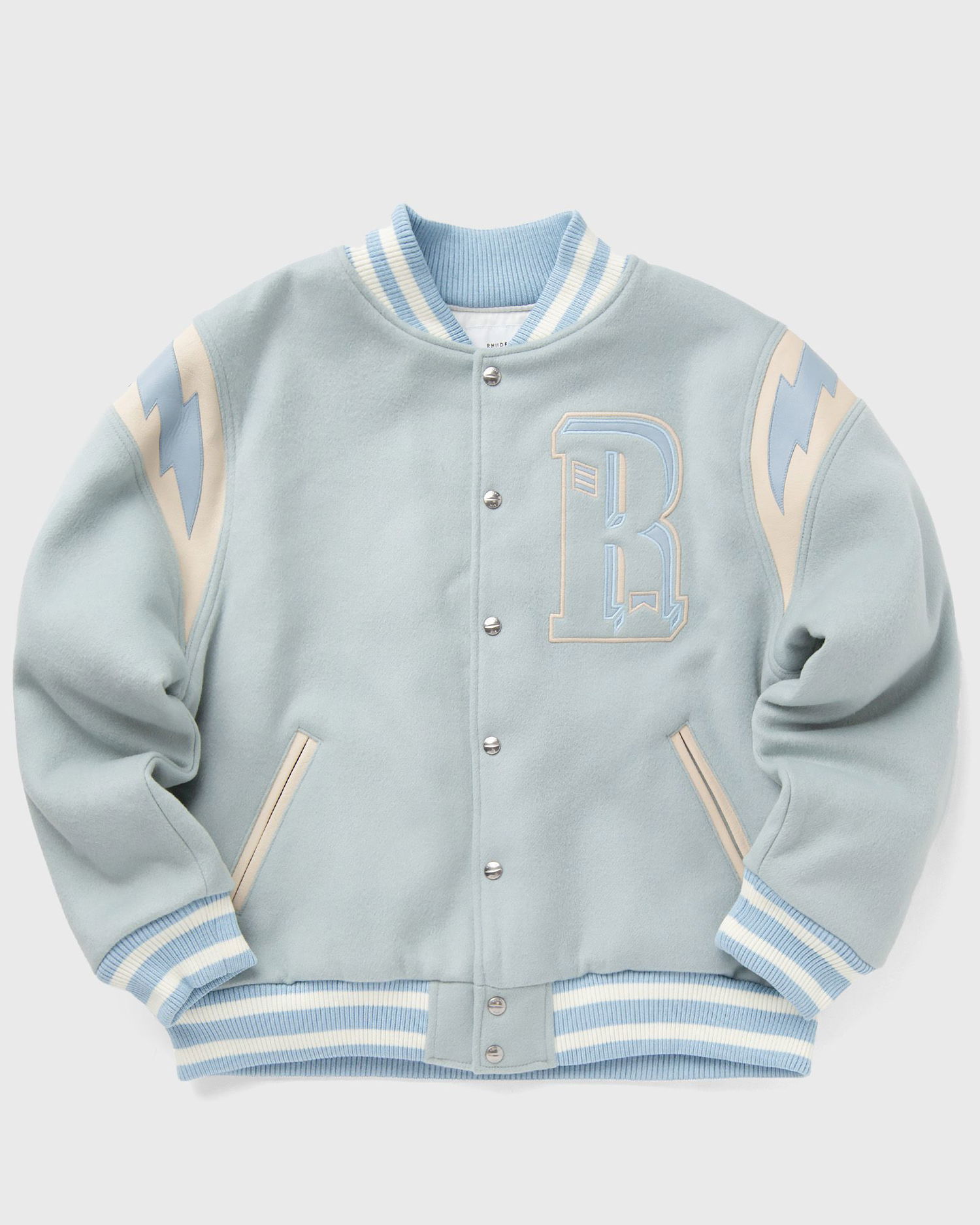 Bomber bunda Rhude MINT WOOL LIGHTING VARSITY Modrá | RHSS24JA048411362136, 0