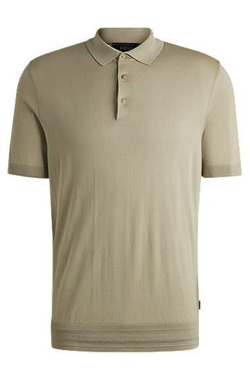 Polo tričko BOSS Regular-Fit Knit Polo Shirt Zelené | 50530838, 0