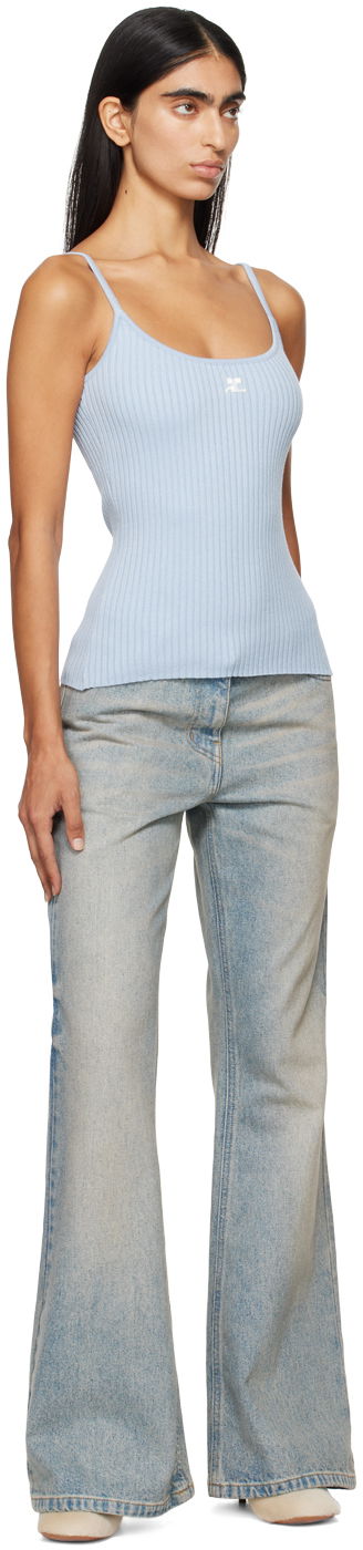 Tielko Courrèges Rib Knit Camisole Modrá | PERMDE012FI0001, 3