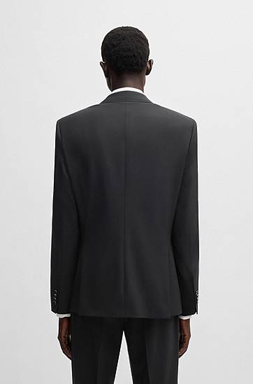 Bunda BOSS BOSS Slim-Fit Stretch Virgin Wool Suit Jacket Čierna | 50479994, 1