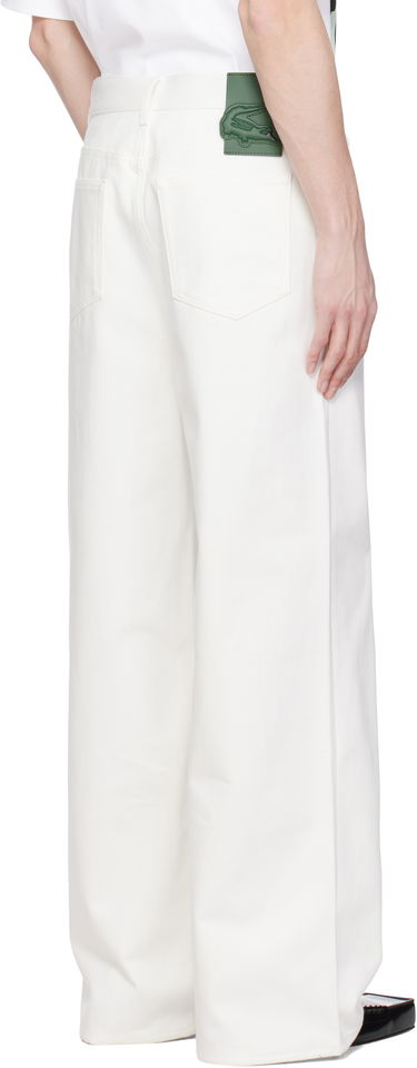 Nohavice Lacoste Lacoste Runway Wide Fit Selvedge Jeans Biela | HH6744, 2