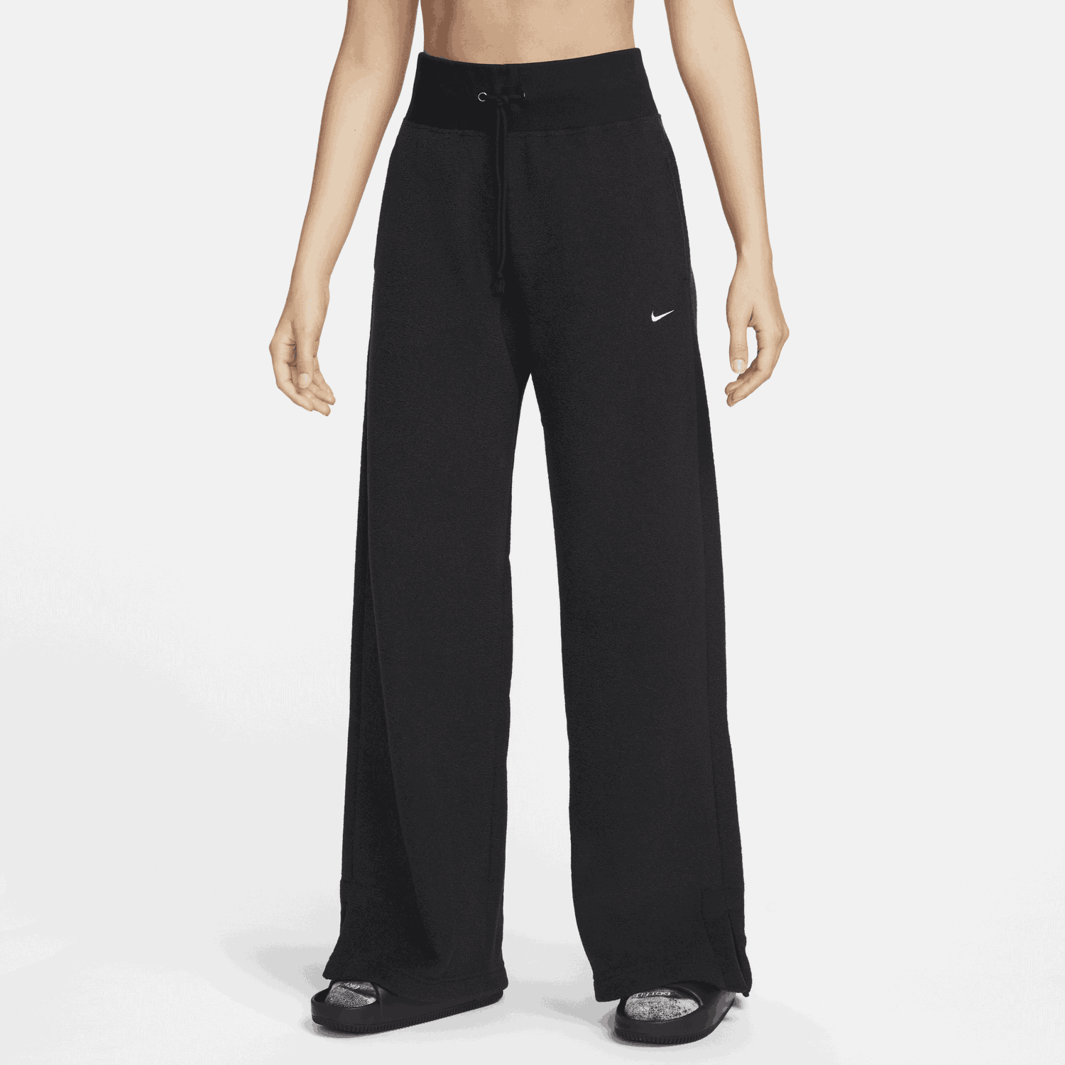 Tepláky Nike Sportswear Phoenix Plush High-Waisted Fleece Wide-Leg Pants Čierna | FN3622-010, 0