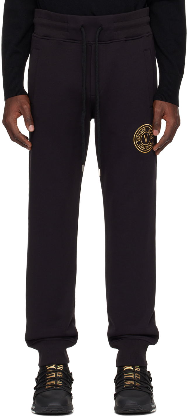 Tepláky Versace Jeans Couture Black V-Emblem Sweatpants Čierna | E76GAAT02_ECF01T, 0