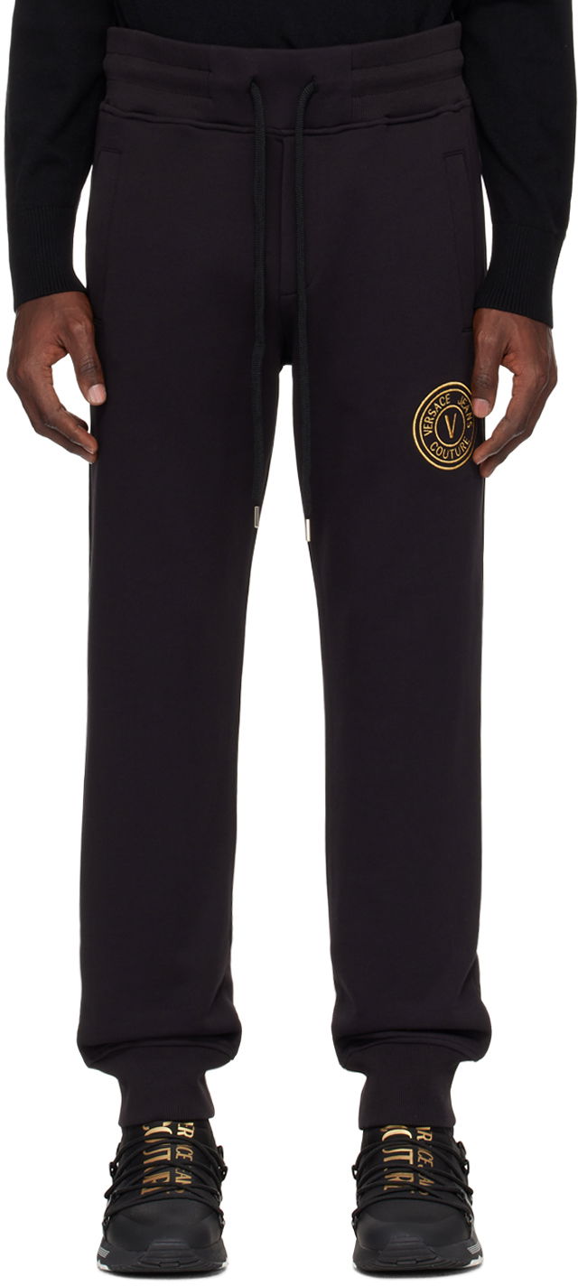 Tepláky Versace Jeans Couture Black V-Emblem Sweatpants Čierna | E76GAAT02_ECF01T