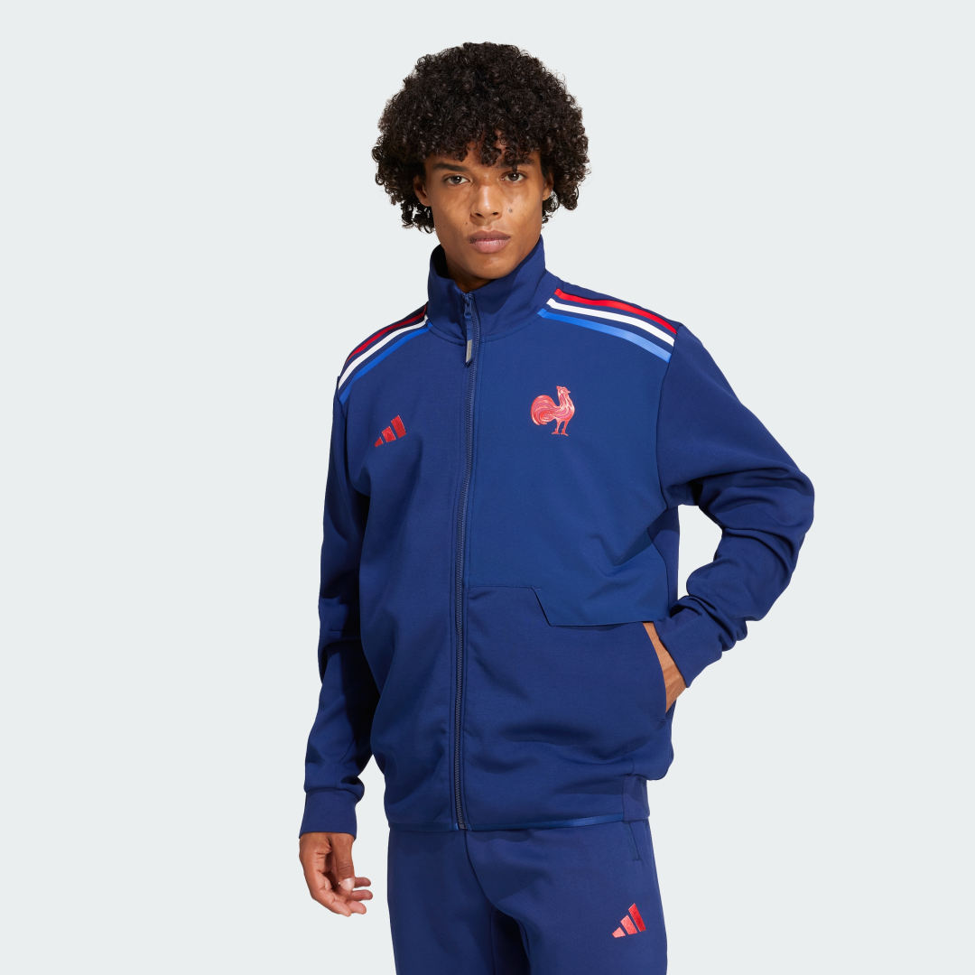 Mikina adidas Performance France Rugby Anthem Navy | JG8212, 0
