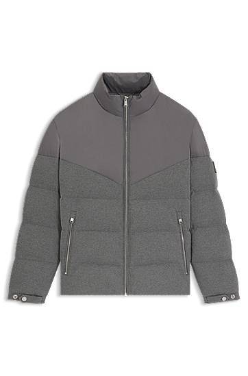 Bunda BOSS Brushed Flannel Waterproof Jacket Šedá | 50548810