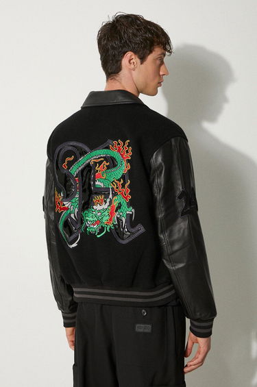 Bomber bunda Awake NY Awake NY Varsity Jacket Oversize Čierna | SP24.OT001, 2