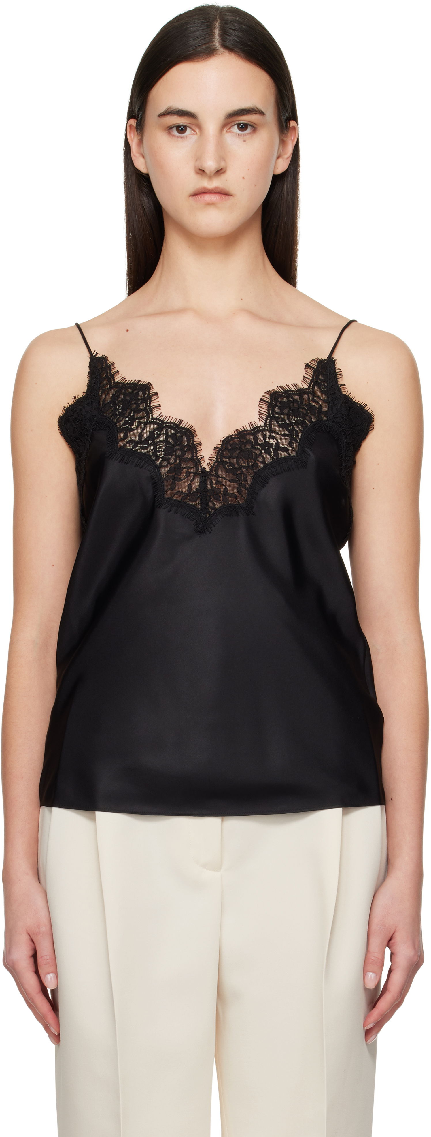 Tielko Róhe Silk Lace Camisole Čierna | 414-20-160, 0