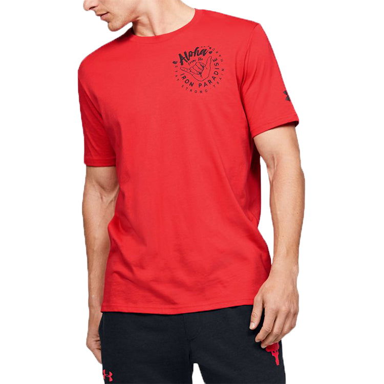 Tričko Under Armour Project Rock Iron Paradise T-Shirt Červená | 1351586-608