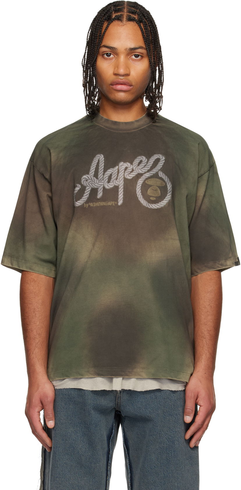 Tričko AAPE by A Bathing Ape Moonface Logo Graffiti Print T-shirt Rôznofarebný | AAPTEM1673XAOGRZ