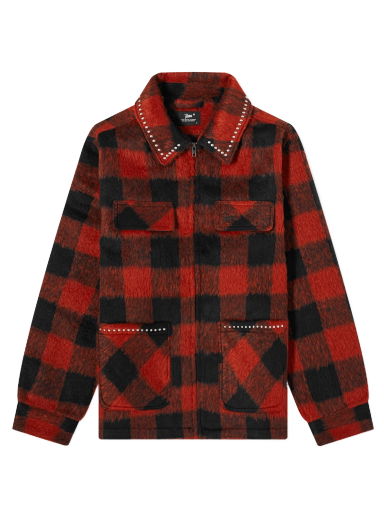 Kabáty Patta Check Car Coat Červená | POC-AW23-CHK-CC-001