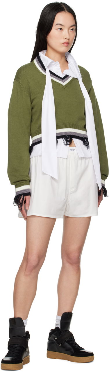 Sveter Ottolinger Ottolinger Cropped V-Neck Sweater Zelené | 10710150701, 4