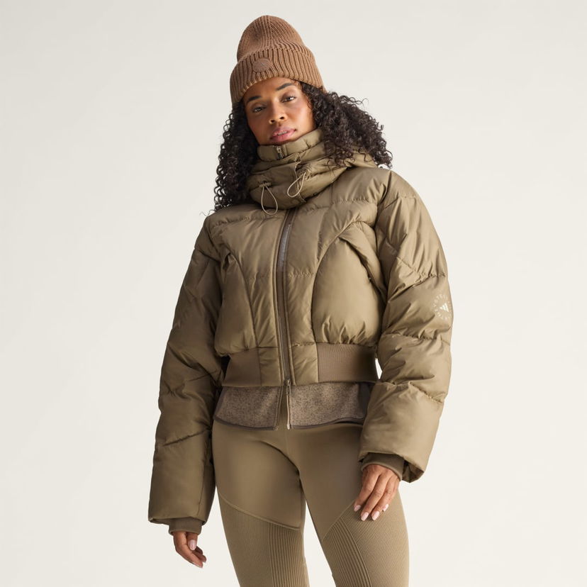Prešívaná bunda adidas Performance Cropped Padded Winter Jacket by Stella McCartney Zelené | JM3652