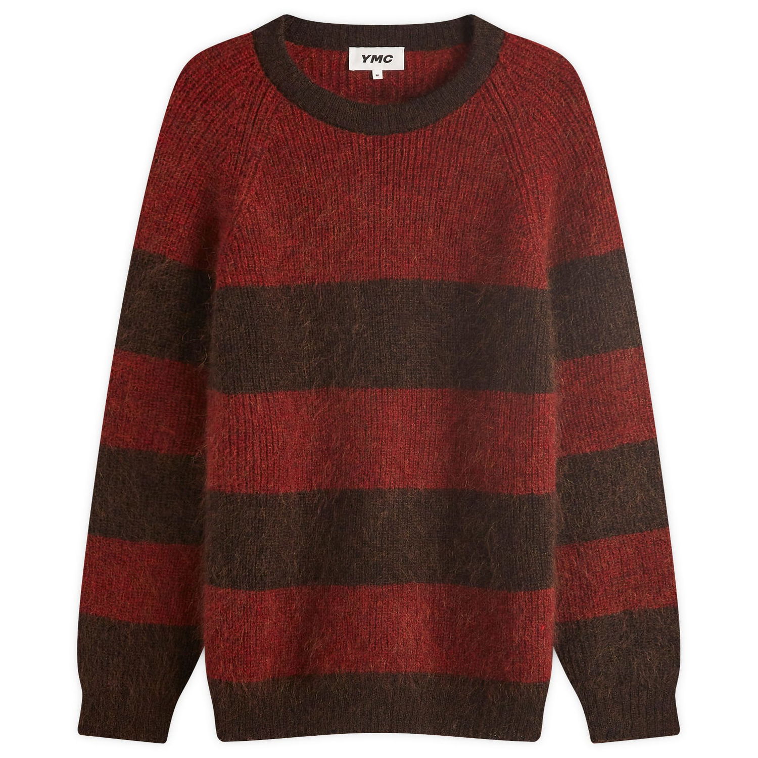 Sveter YMC Suedehead Stripe Knit Červená | P8XAP-60, 1