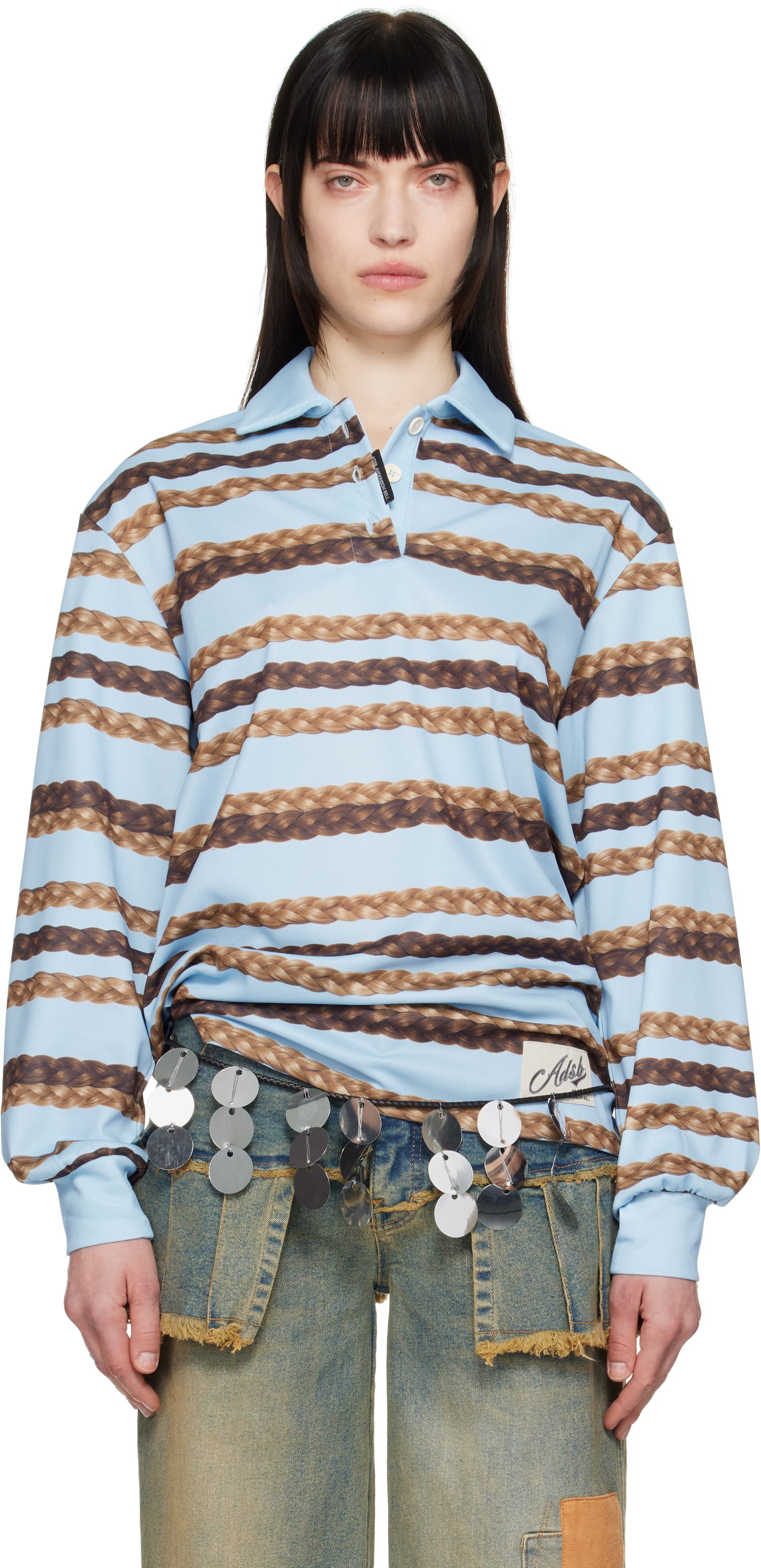 Polo tričko Andersson Bell Andersson Bell Hair Braid Stripe Polo Modrá | atb1264w, 0