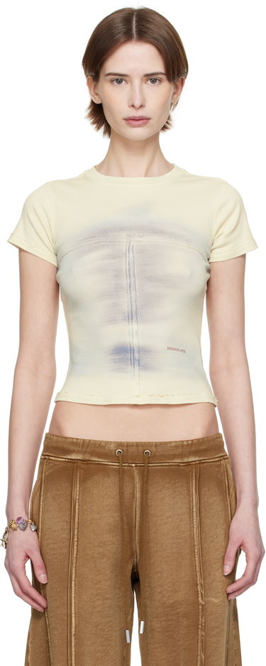 Crop Top Eckhaus Latta Eckhaus Latta Lapped Baby T-Shirt Žltá | 303-EL-PS25-O -, 0