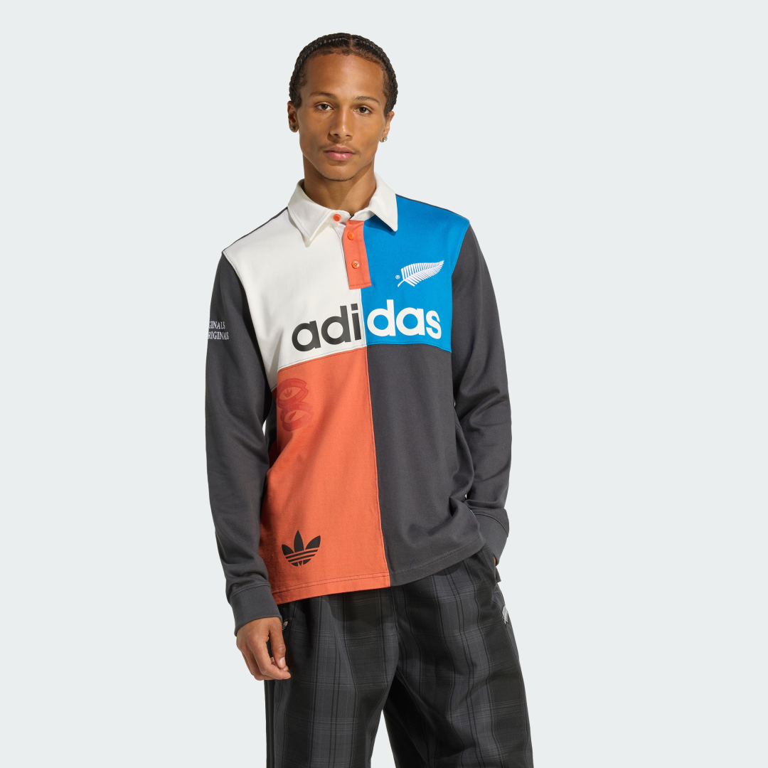 Polo tričko adidas Performance ORIGINALS & ALL BLACKS HERITAGE RUGBY Long-Sleeve Polo Shirt Rôznofarebný | KG4638, 0