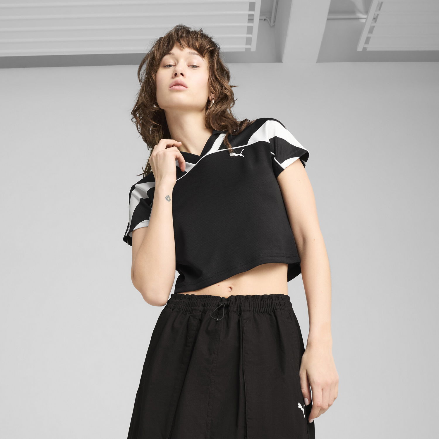 Crop Top Puma FUTURE.PUMA.ARCHIVE Cropped Soccer Tee Čierna | 629783_01, 0