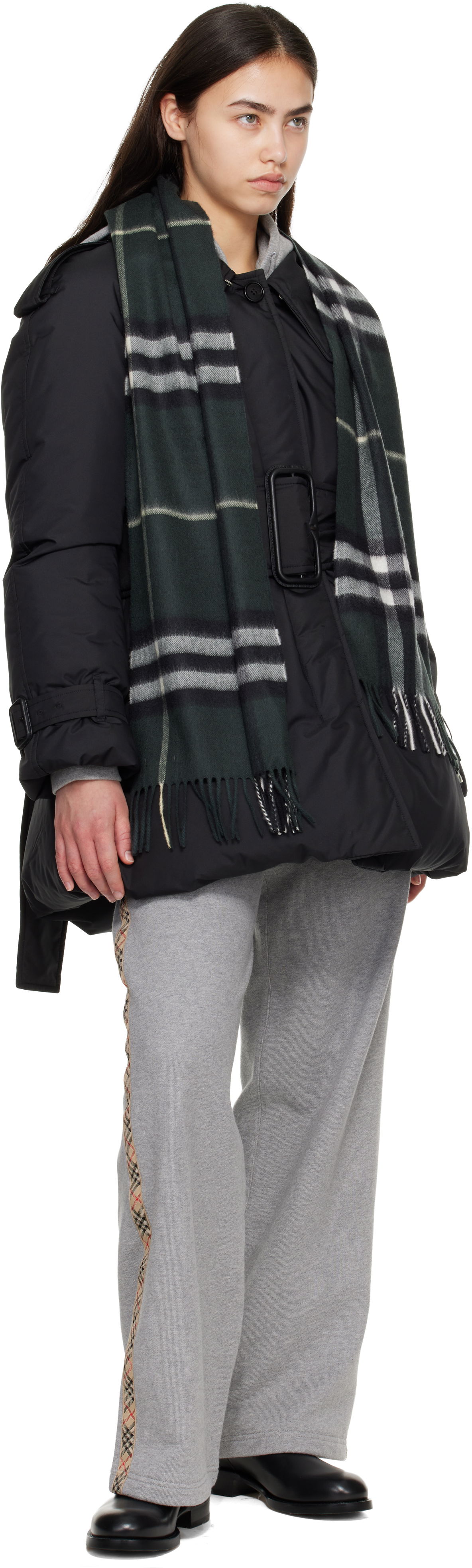 Šál Burberry Check Cashmere Scarf Zelené | 8112629, 1