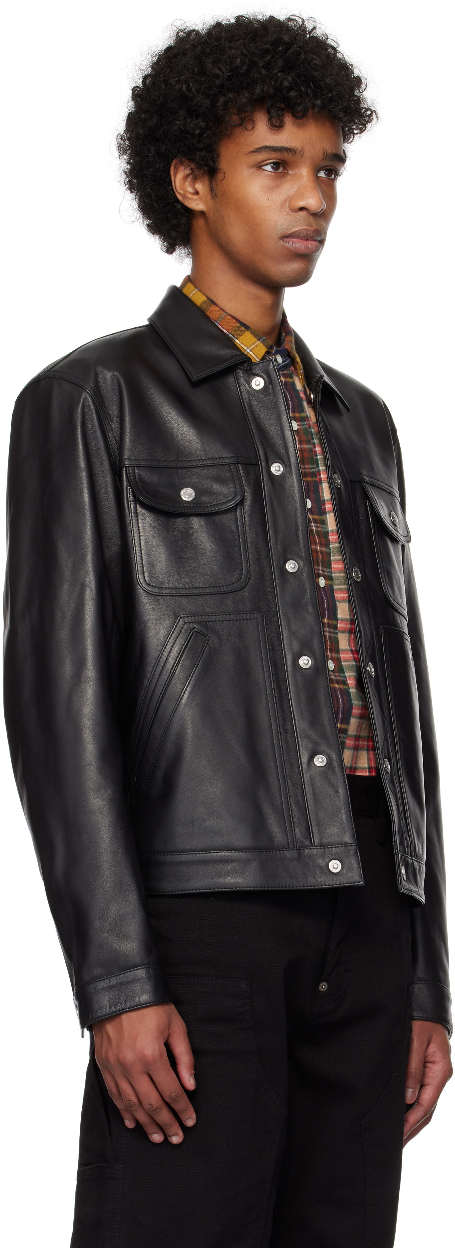 Bunda DSQUARED2 Dsquared2 Boxy Jean Leather Jacket Čierna | S74AM1571_SY1491, 1