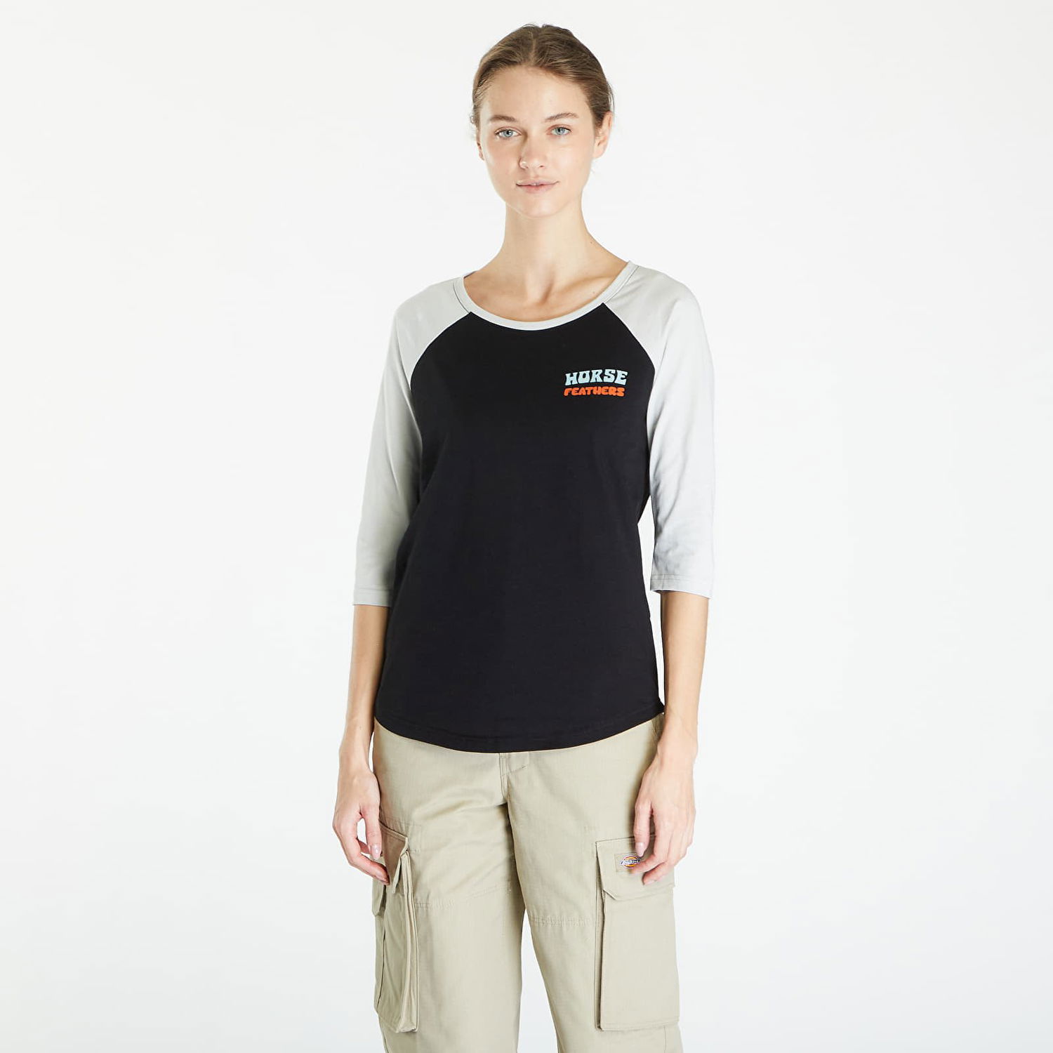 Tričko Horsefeathers Top Oly Top Black/ Cement Čierna | SW894E, 0