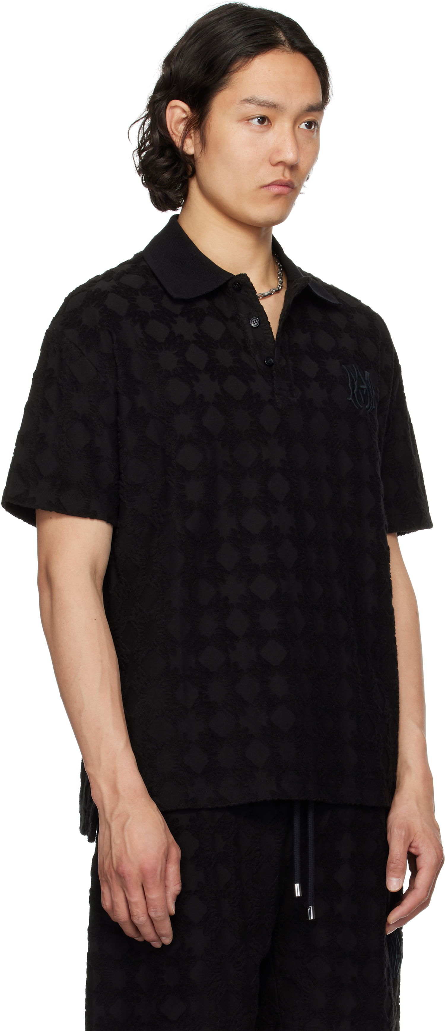 Polo tričko AMIRI AMIRI MA Quad Toweling Polo Čierna | AMJYPO1015, 1