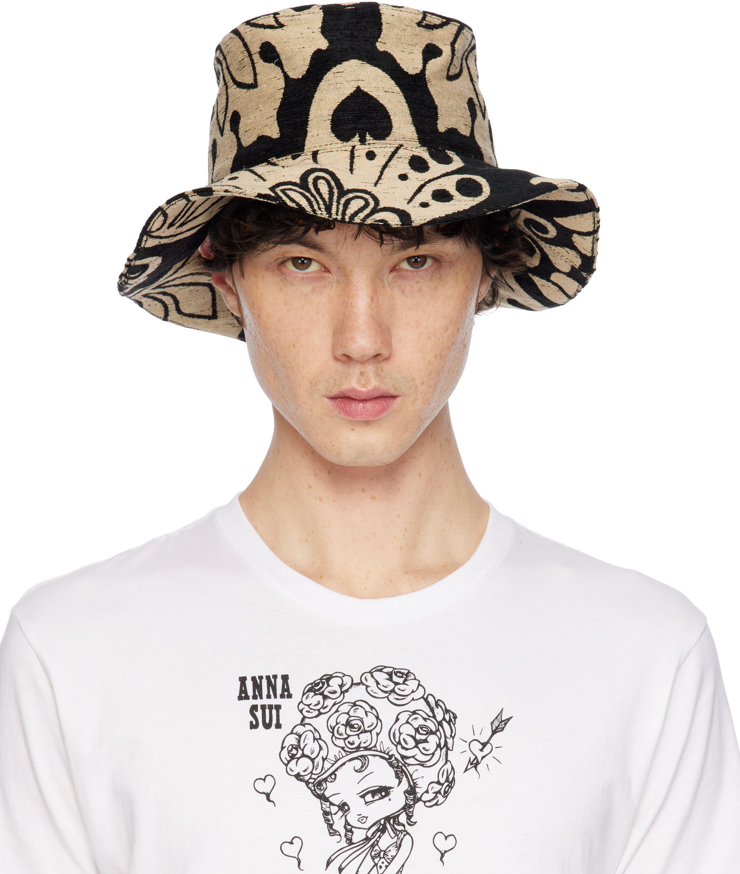 Klobúk Anna Sui Anna Sui Beardsley Tapestry Oversized Brim Bucket Hat Béžová | 1125H96, 0
