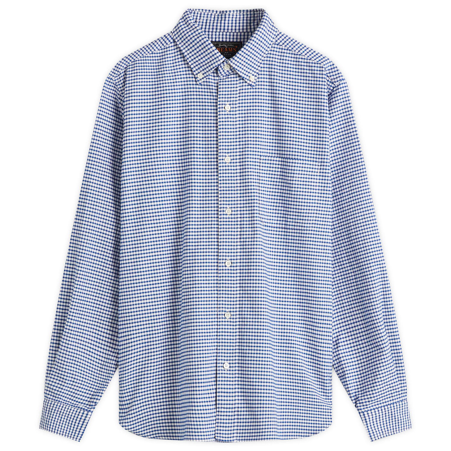 Košeľa BEAMS Beams Plus Button Down Gingham Oxford Shirt, Size Medium Modrá | 3811-0077-139-75, 1