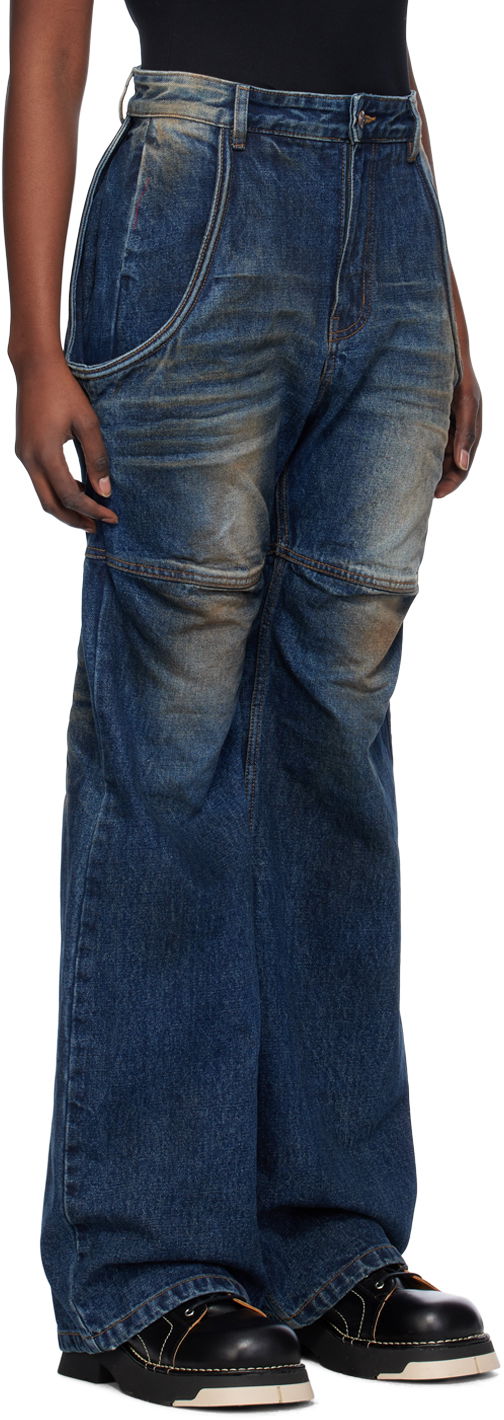 Džínsy We11done Wire Relaxed Fit Jeans Modrá | WD-DP0-24-328-W-NV, 1