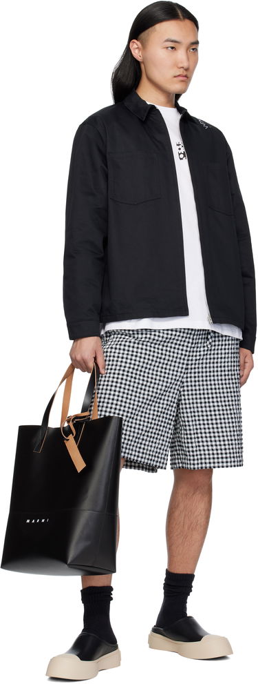 Šortky Marni Marni Gingham Seersucker Drawstring Shorts Čierna | PUMU0291A0 UTN929, 3