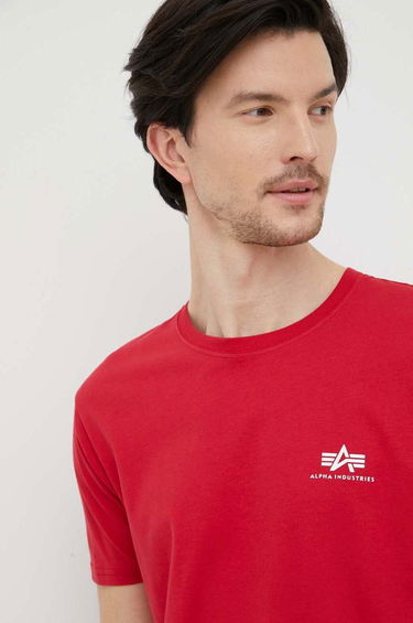 Tričko Alpha Industries Logo Tee Červená | 188505.328, 3