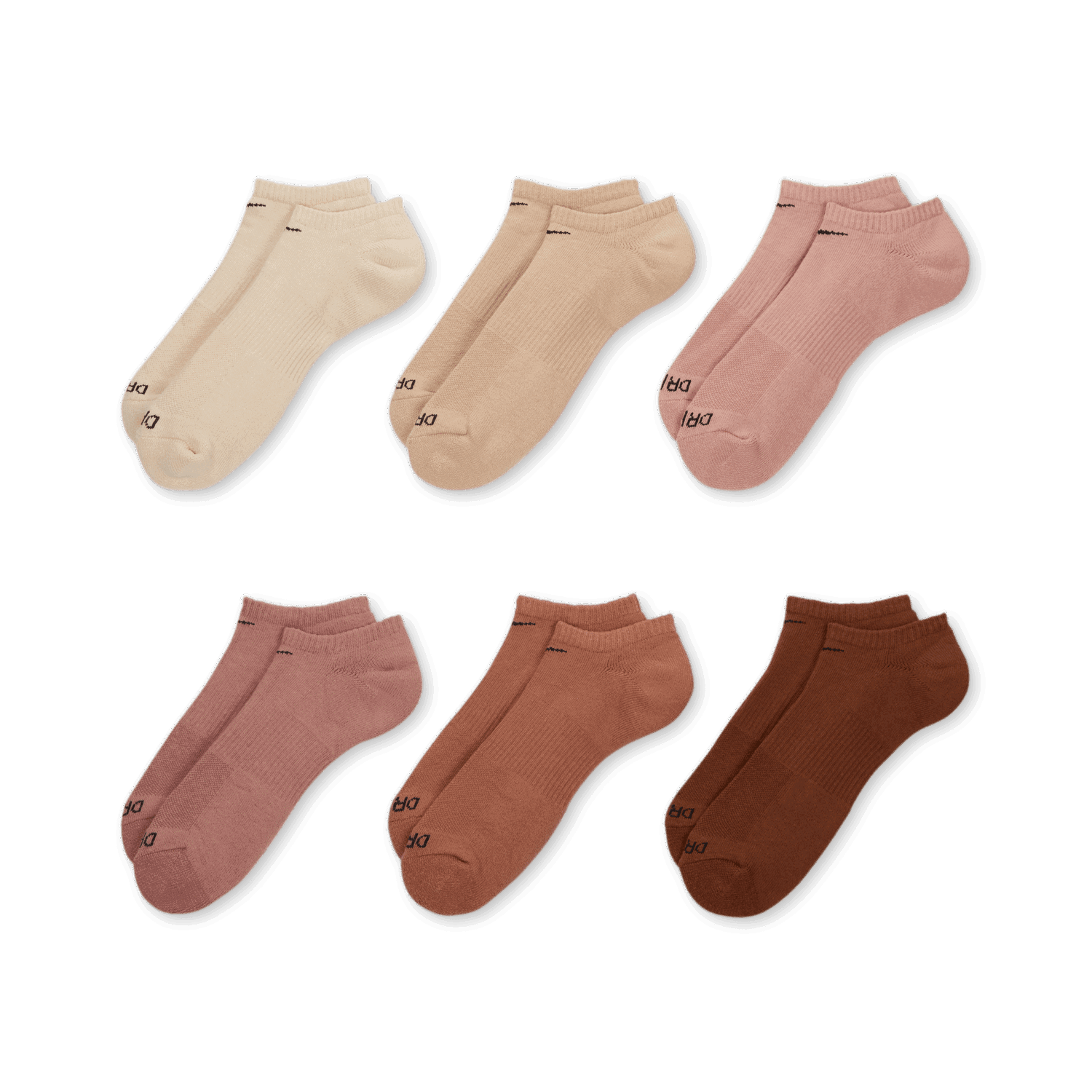 Ponožky Nike Everyday Plus Cushioned Training Ankle Socks (6 Pairs) Béžová | SX6898-904, 1