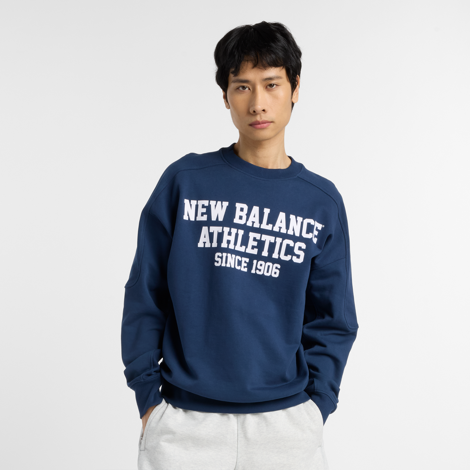 Mikina New Balance Athletics Sweatshirt MT51521 Navy | NBMT51521NNY, 0
